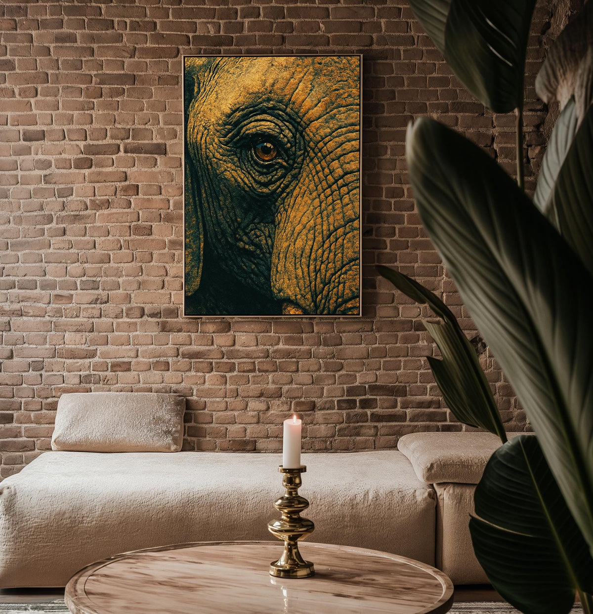 Elephant Eye Close - Up Poster – Vintage Safari Wall Art, Bold Wildlife Photography Style Print for Rustic or Nature - Inspired Decor - Just Great Posters