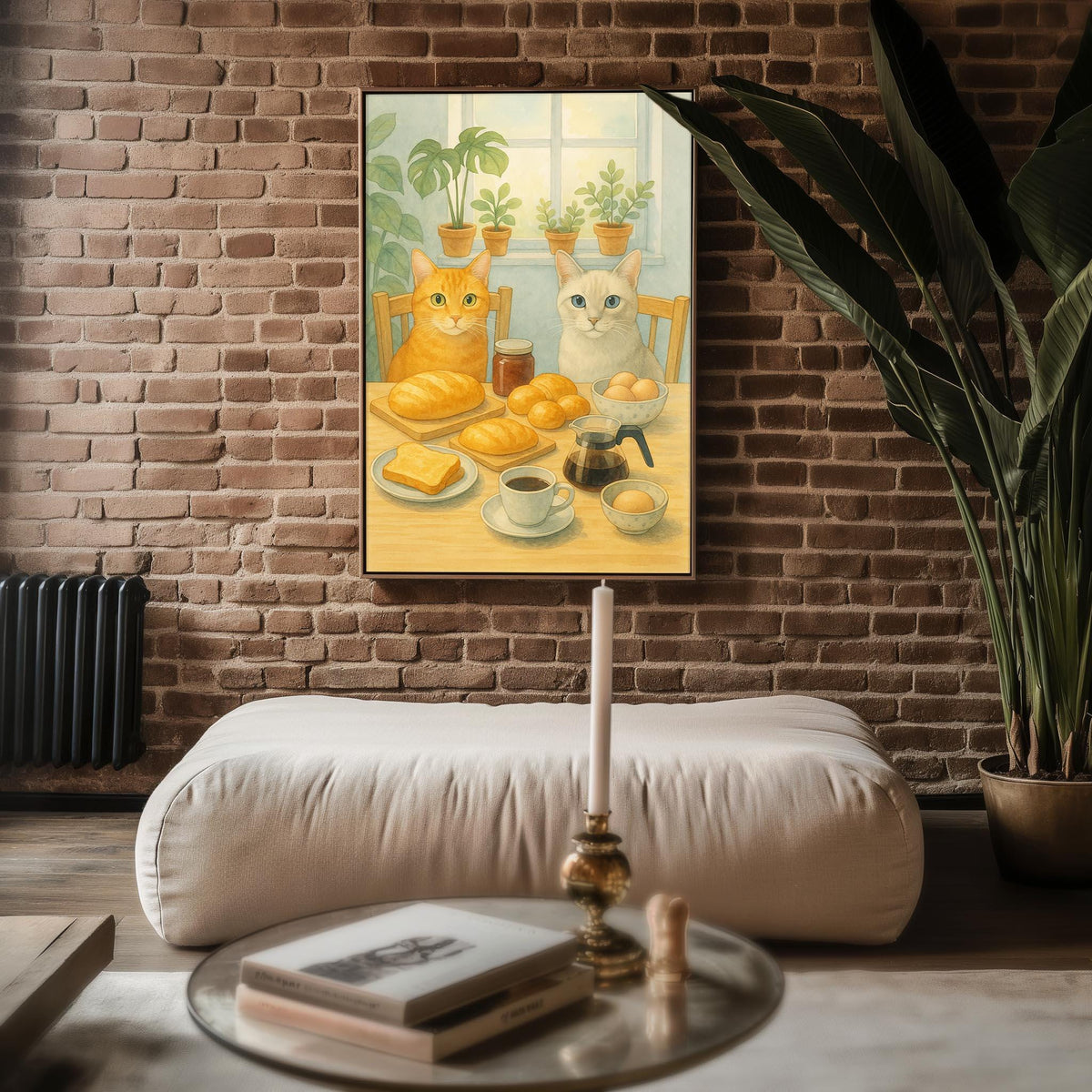 Cute Cat Kitchen Art, Cozy Breakfast Wall Print, Whimsical Cat Poster, Cafe Style Decor, 260gsm Paper, Free Shipping - Just Great Posters