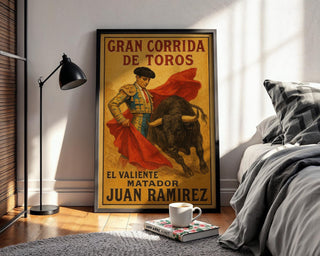 Vintage Spanish Bullfight Poster – Retro Matador Art Print with Bold Typography & Dramatic Flair - Just Great Posters