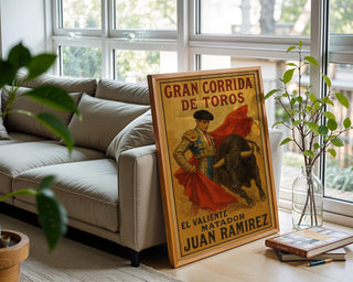 Vintage Spanish Bullfight Poster – Retro Matador Art Print with Bold Typography & Dramatic Flair - Just Great Posters