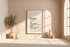 Hangry Definition Wall Art – Funny Kitchen Decor or Gift, Black and White Typography Print for Foodies, Snackers or Office Break Rooms - Just Great Posters