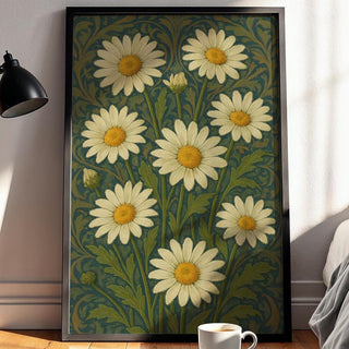 Retro Daisy Flower Art Print – Vintage - Inspired Floral Wall Decor in Soft Pastels, Aesthetic Bedroom or Gallery Wall Poster, Free Shipping - Just Great Posters