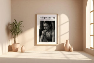 Bible Verse Wall Art – Christian Motivational Poster for Gym, Fitness Room or Office, Scripture Quote Workout Print, Philippians 4:13 - Just Great Posters
