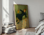 Sleeping Girl on Sofa Art Print | Soft Modern Figurative Painting with Book | Cozy Minimalist Wall Art for Reading Lovers & Introverts - Just Great Posters