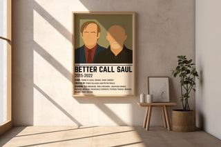 Better Call Saul Character Poster | Clean Minimalist Print of Cult Crime Show | Dark Comedy Legal Drama Wall Art for TV Lovers - Just Great Posters