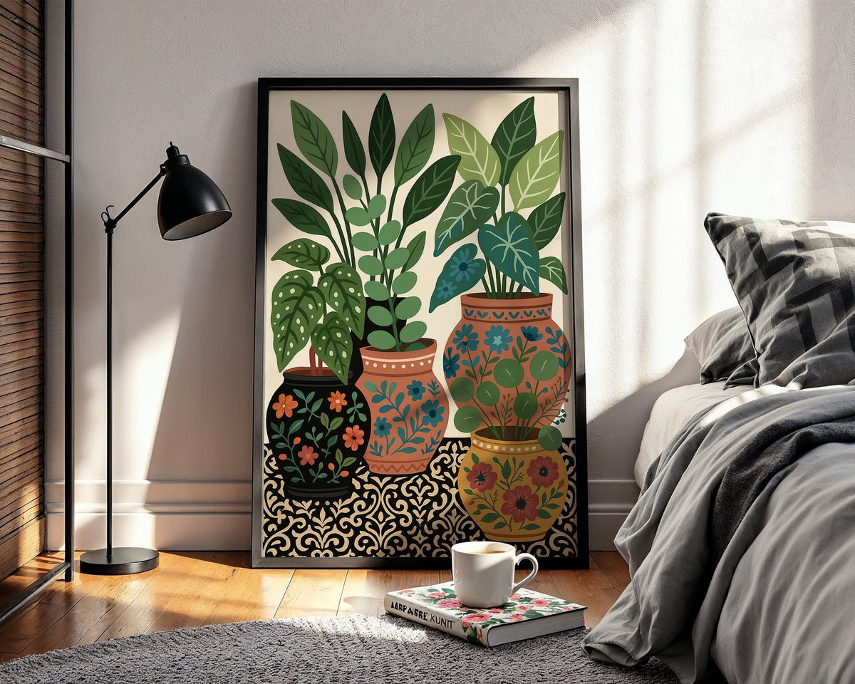 Potted Plant Art Print | Botanical Illustration Poster for Plant Lovers | Greenery Wall Decor for Home or Office | Free Shipping - Just Great Posters