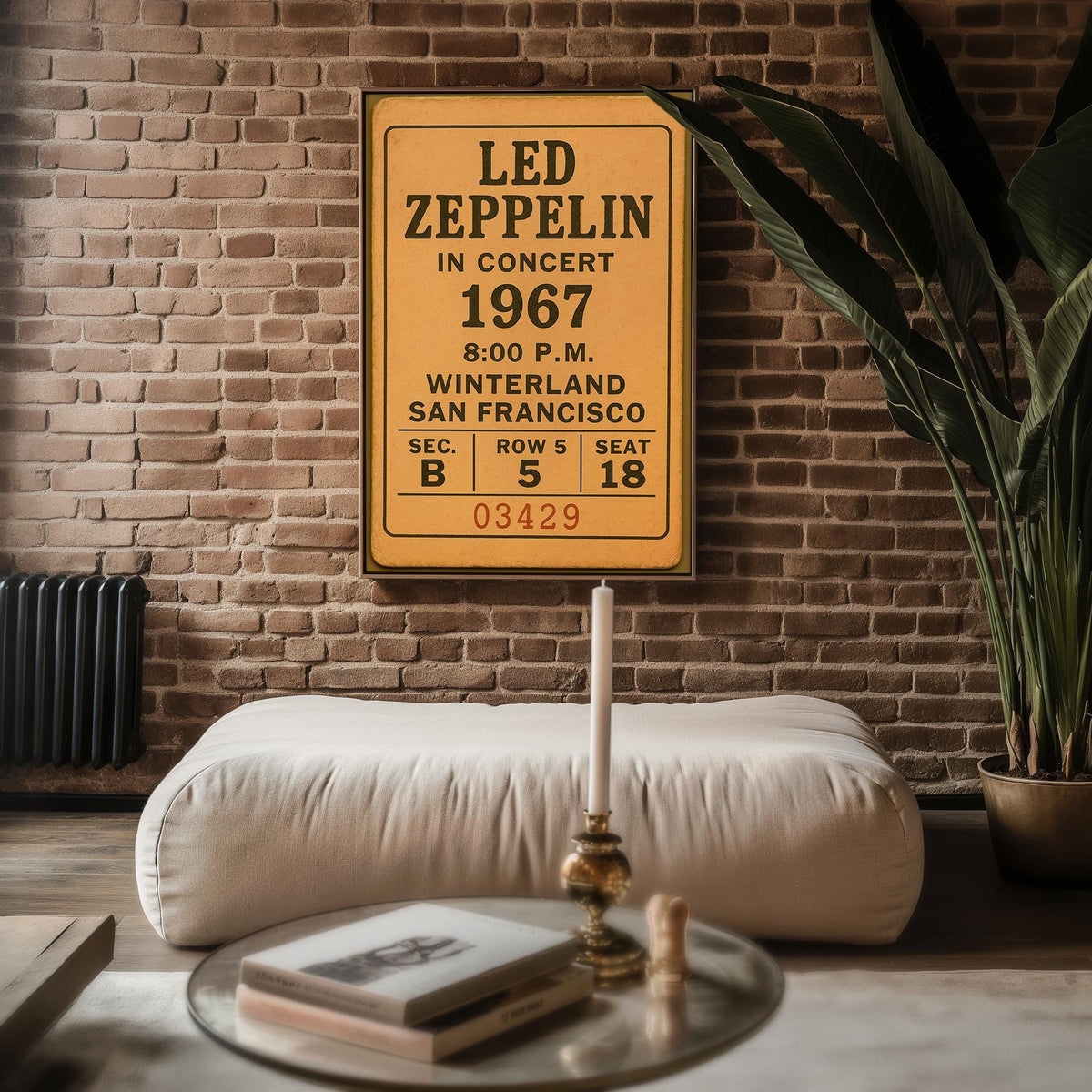 Vintage Concert Ticket Art Print | Retro Music Memorabilia Poster | Ideal for Music Lovers and Collectors | Free Shipping Available - Just Great Posters