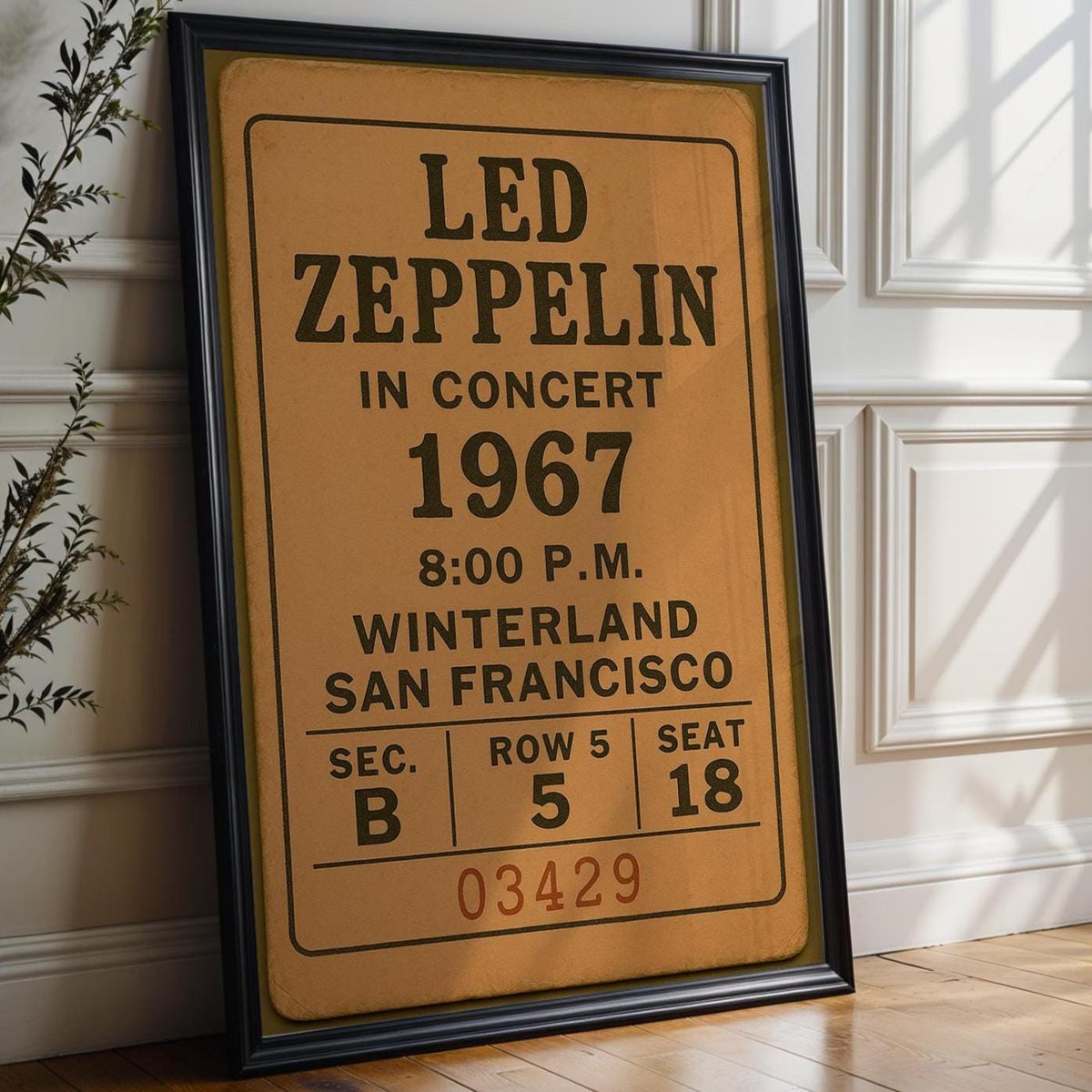 Vintage Concert Ticket Art Print | Retro Music Memorabilia Poster | Ideal for Music Lovers and Collectors | Free Shipping Available - Just Great Posters