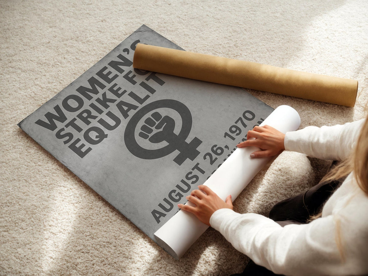 Feminist Protest Poster – Women’s Strike for Equality 1970 Print, Vintage Repro for Bold Feminist Wall Art or Political Gallery Space - Just Great Posters