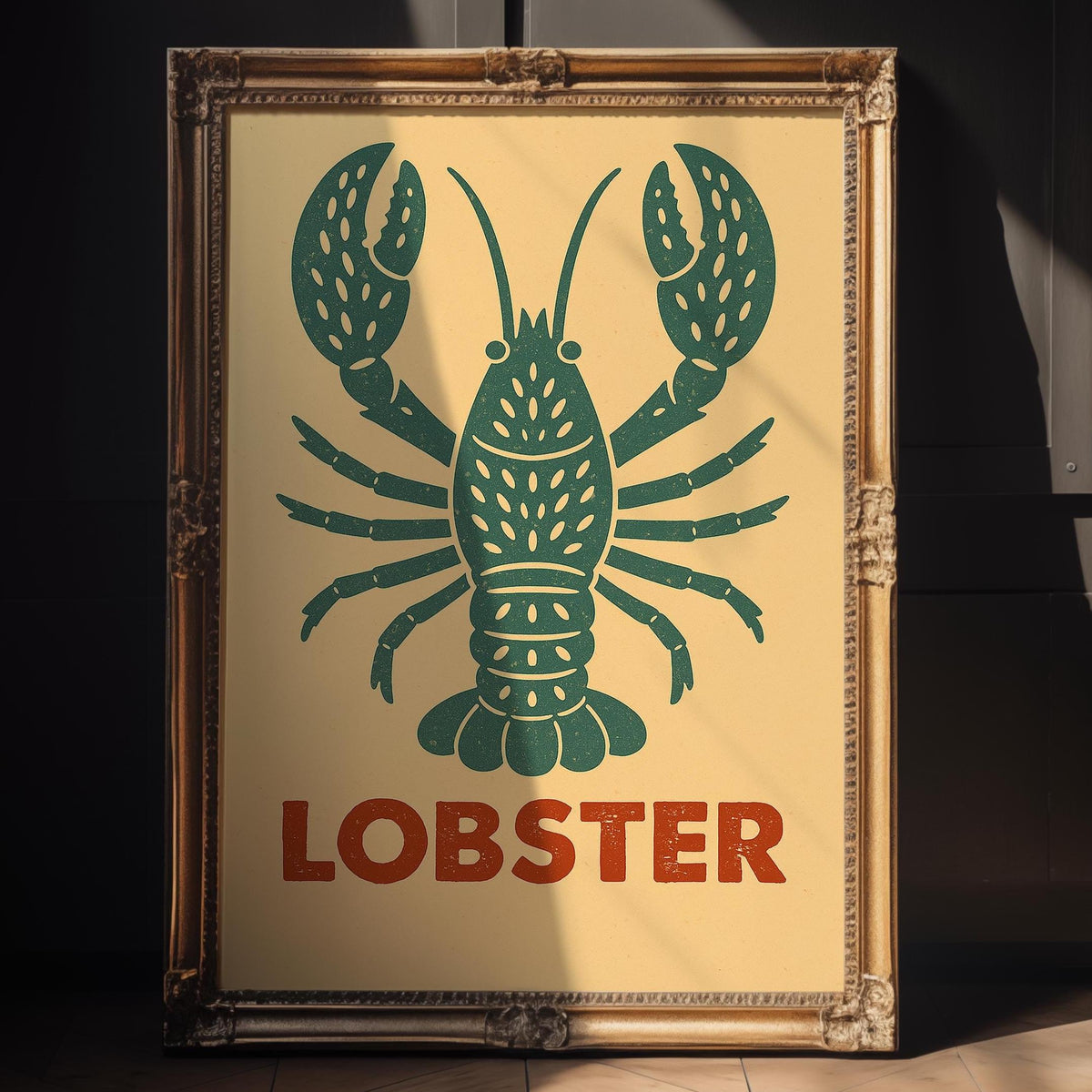 Lobster Coastal Wall Art – Vintage Seafood Kitchen Print, Retro Ocean Poster for Beach House Decor, Nautical Style, or Seafood Lovers - Just Great Posters