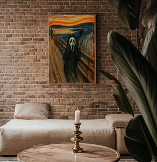 Ghostface Scream Mashup Poster – Horror Movie Parody Print Meets Munch’s “The Scream,” Funny Scary Art for Fans of Fear & Irony - Just Great Posters