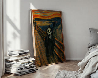 Ghostface Scream Mashup Poster – Horror Movie Parody Print Meets Munch’s “The Scream,” Funny Scary Art for Fans of Fear & Irony - Just Great Posters
