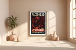 Radiohead Concert Poster – Vintage - Style Music Print with Oxford Gig Date, Gritty Red Rock Show Wall Art for Indie & Alt Fans - Just Great Posters