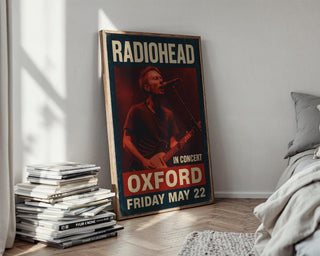 Radiohead Concert Poster – Vintage - Style Music Print with Oxford Gig Date, Gritty Red Rock Show Wall Art for Indie & Alt Fans - Just Great Posters