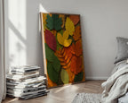 Fall Leaves Wall Art | Cozy Autumn Nature Print with Bold Color | Boho Botanical Poster for Living Room or Entry | Free Shipping Always - Just Great Posters