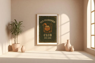 Old Fashioned Cocktail Poster | Vintage Whiskey Wall Art for Bar, Kitchen or Den | Retro Speakeasy Vibes | Free Shipping Included - Just Great Posters