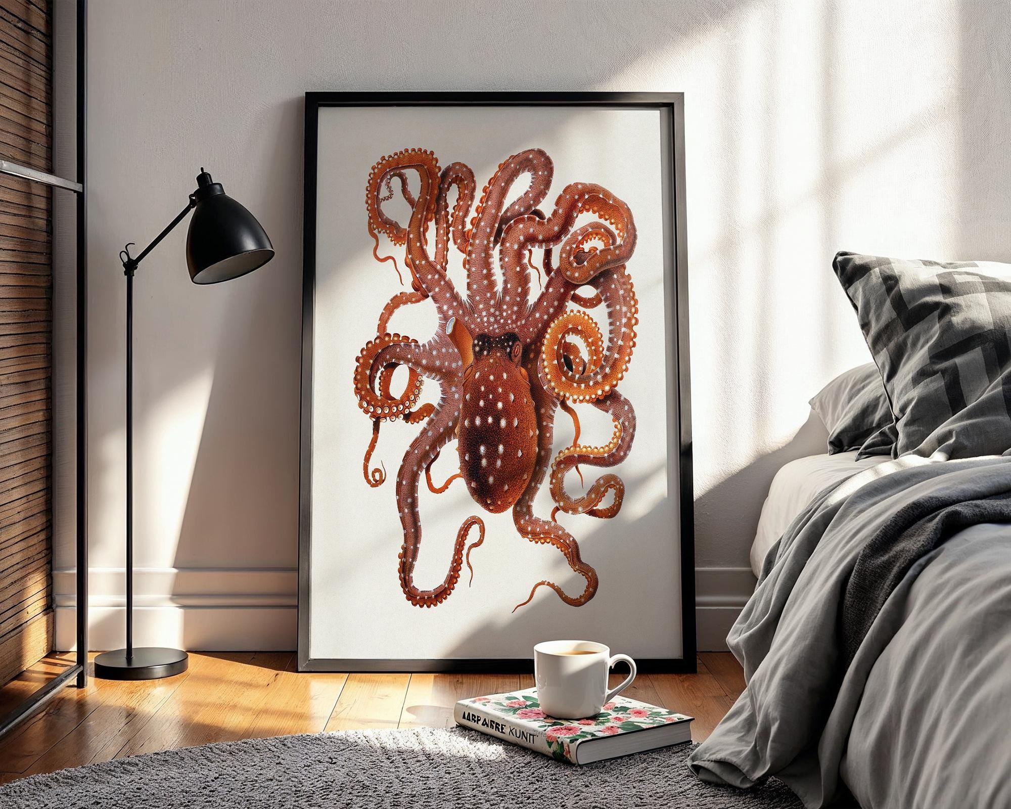Octopus Vintage Wall Art – Antique Scientific Marine Illustration Poster, Ocean Creature Print for Coastal, Nautical or Academic Decor - Just Great Posters