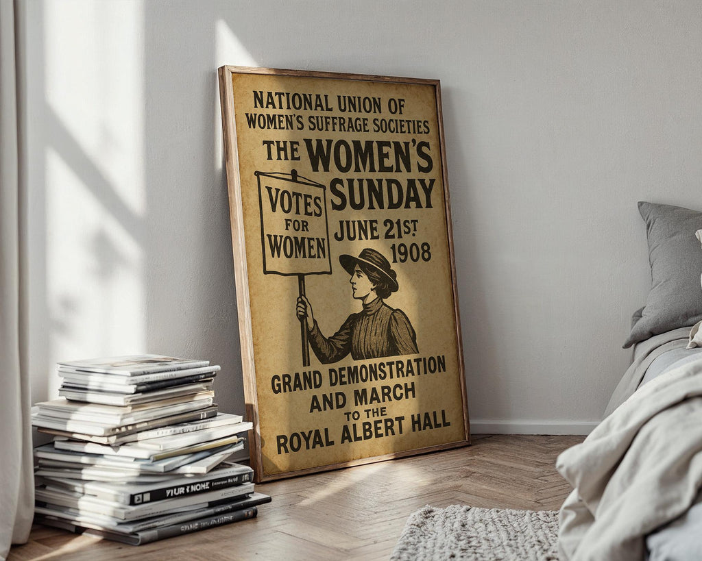 Votes for Women Poster | Vintage Feminist Protest Art from 1908 Suffrage March | Historical Women’s Rights Print | Free Shipping Included - Just Great Posters