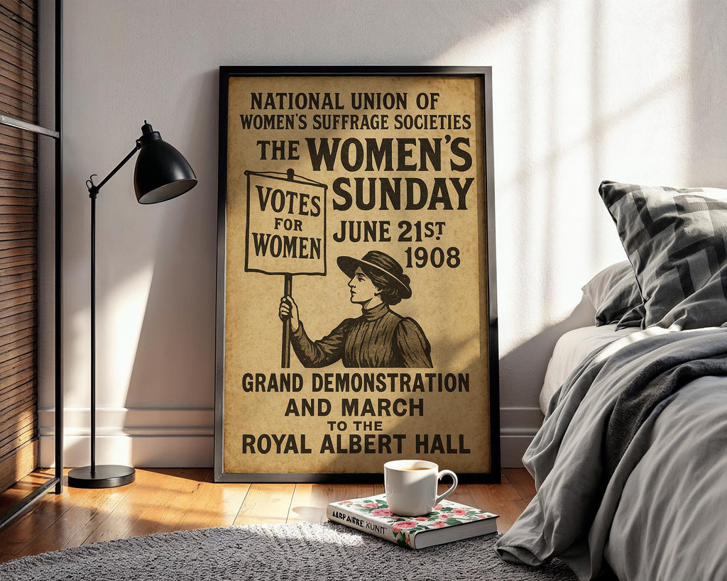 Votes for Women Poster | Vintage Feminist Protest Art from 1908 Suffrage March | Historical Women’s Rights Print | Free Shipping Included - Just Great Posters