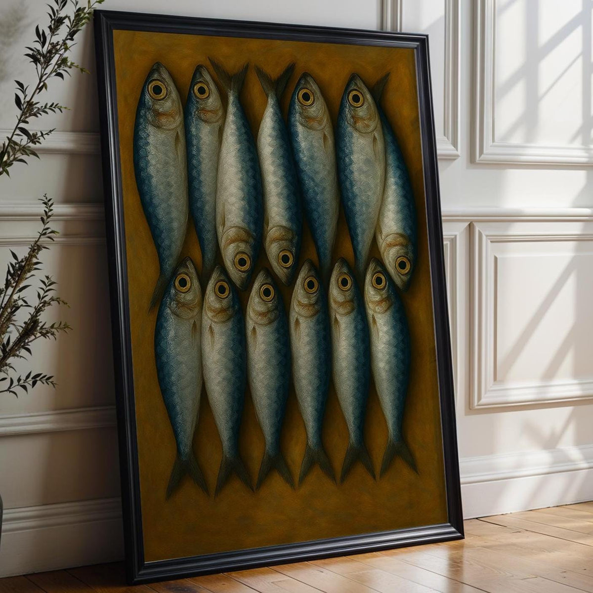 Sardine Fish Wall Art | Bold Modern Kitchen Poster with Vintage Market Vibes | Coastal Foodie Print for Seafood Lovers | Free Shipping - Just Great Posters