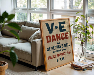 VE Day Dance Poster | 1945 Vintage Party Wall Art from WWII Liverpool Celebration | Retro British History Print | Free Shipping Always - Just Great Posters