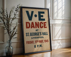 VE Day Dance Poster | 1945 Vintage Party Wall Art from WWII Liverpool Celebration | Retro British History Print | Free Shipping Always - Just Great Posters