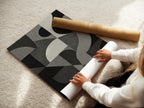 Geometric Abstract Poster | Modern Minimal Wall Art in Beige, Black & White | Bold Design Lover’s Print | Free Shipping Always Included - Just Great Posters