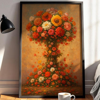 Floral Mushroom Cloud Poster | Surreal Botanical Explosion Wall Art with Bold Message | Statement Nature Print | Free Shipping Always - Just Great Posters