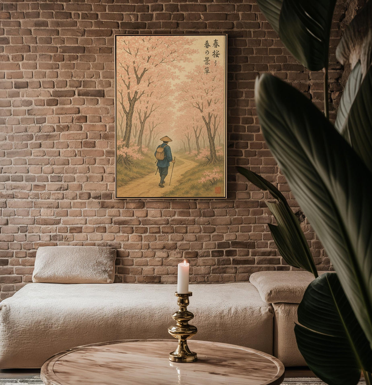 Japanese Cherry Blossom Wall Art Print – Vintage Style Pathway Poster, Zen Decor, Spring Nature Art, Travel Illustration, Free Shipping - Just Great Posters