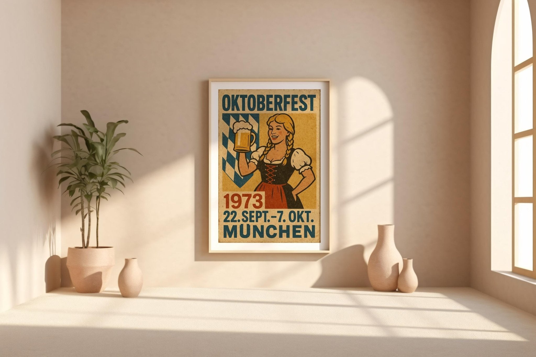 Close-up view of the Oktoberfest poster