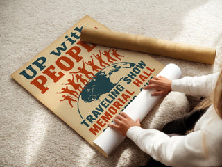 Musical Show Poster – Vintage 70s Positivity Art Print with Retro Typography & World Unity Message, Feel - Good Wall Art, Free Shipping - Just Great Posters