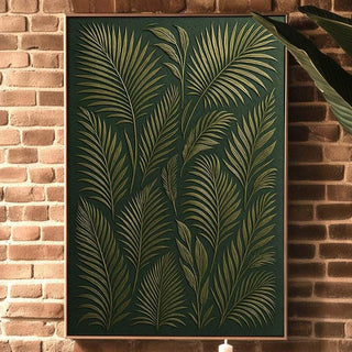 Green Botanical Art Print – Elegant Tropical Palm Wall Decor, Moody Green Jungle Poster, Luxe Modern Nature - Inspired Art - Just Great Posters