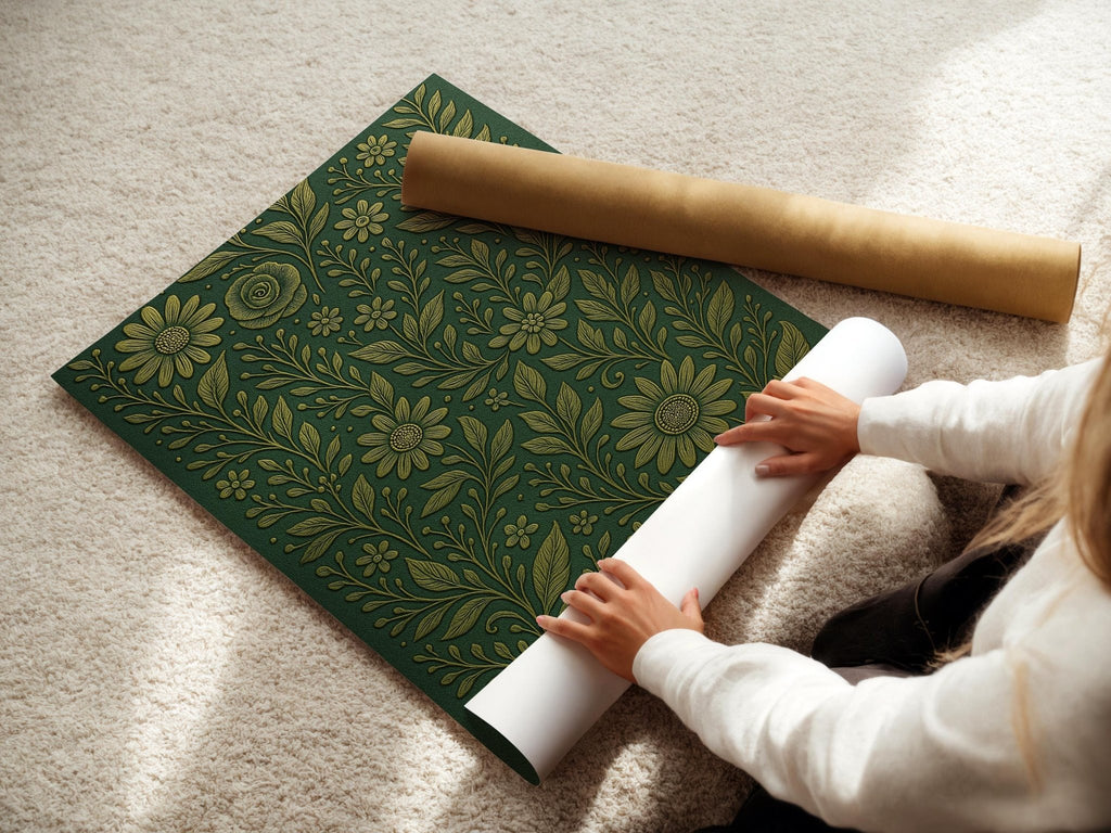 Gold Floral Botanical Wall Art – Embossed Looking Flower Print, Elegant Textured Nature Poster, Garden - Inspired Luxe Home Decor - Just Great Posters
