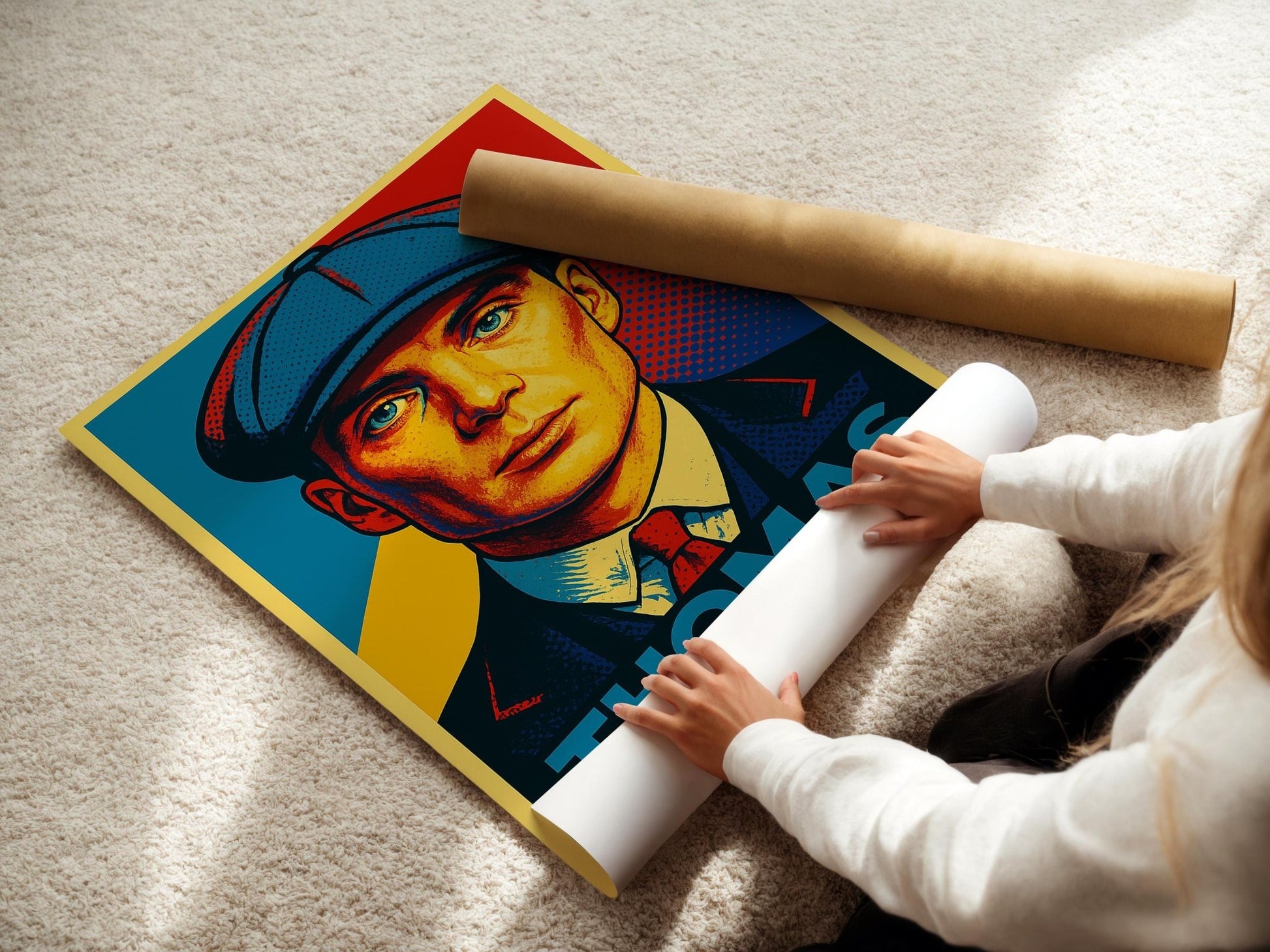 Thomas Shelby Poster – Bold Peaky Blinders Wall Art, Pop Graphic Crime Boss Print, Retro Gangster Decor for TV & Film Fans - Just Great Posters