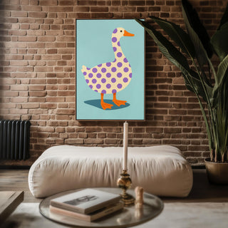 Duck Wall Art – Quirky Animal Print, Fun Minimalist Farmhouse Poster, Bold Whimsical Bird Illustration, Free Shipping - Just Great Posters