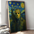 Scary Starry Night Poster – Horror Movie Mashup Wall Art, Scary Funny Van Gogh Style Print for Halloween or Film Buff Decor - Just Great Posters