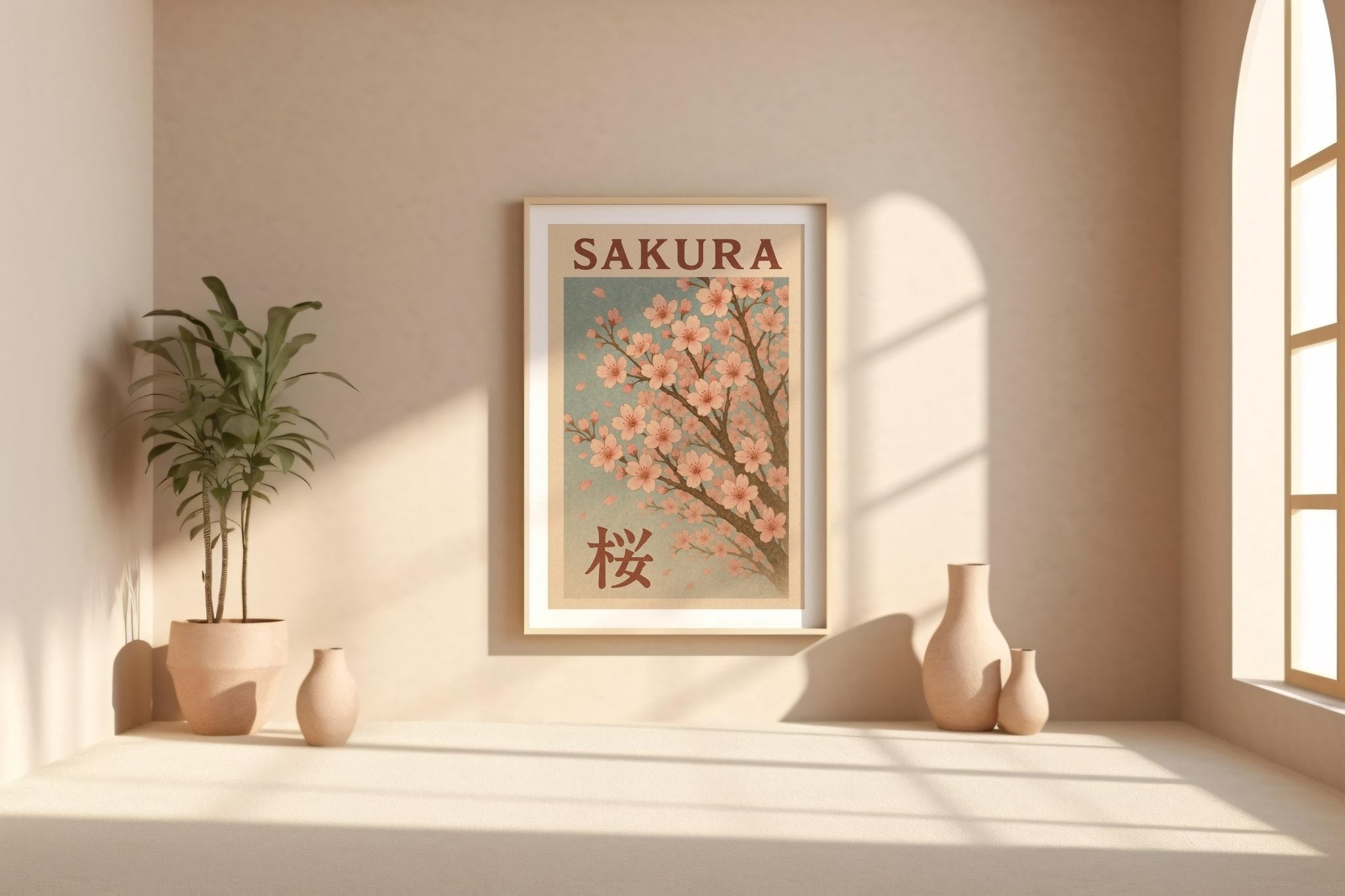 Sakura Cherry Blossom Poster – Vintage Japanese Spring Wall Art