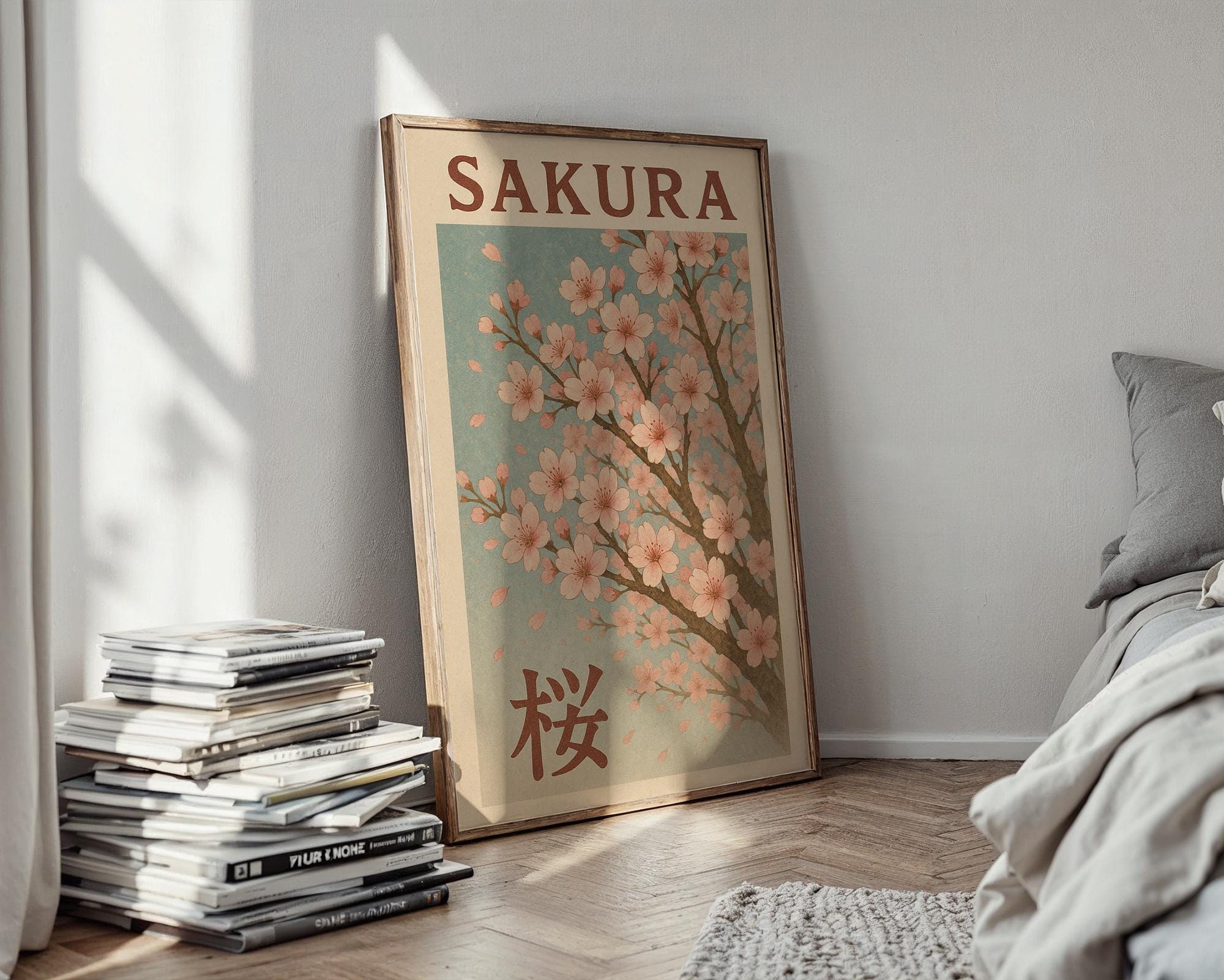 Sakura Cherry Blossom Poster – Vintage Japanese Spring Wall Art