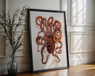 Octopus Vintage Wall Art – Antique Scientific Marine Illustration Poster, Ocean Creature Print for Coastal, Nautical or Academic Decor - Just Great Posters