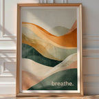 breathe. – Earth Tone Calm Print - Just Great Posters