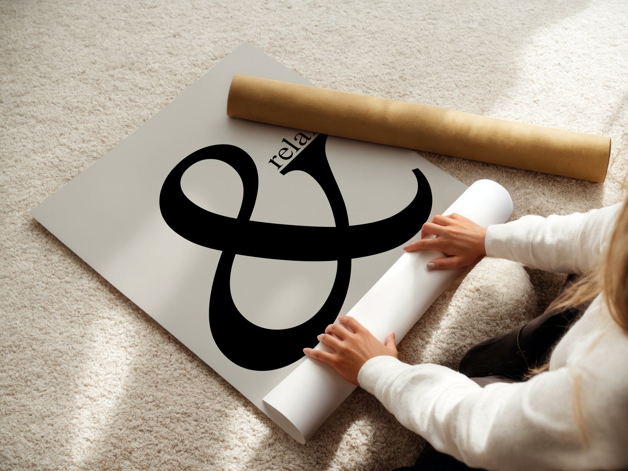 Ampersand Relax Wall Art Print – Minimalist Typography Poster for Calm Modern Interiors - Just Great Posters