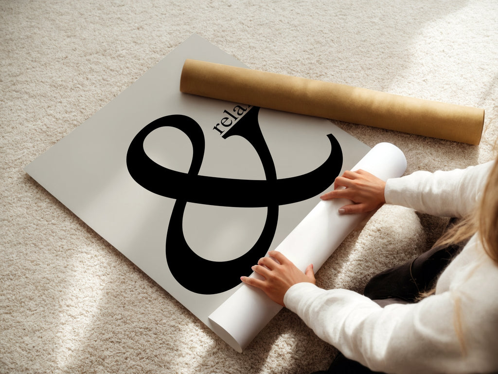 Ampersand Relax Wall Art Print – Minimalist Typography Poster for Calm Modern Interiors - Just Great Posters