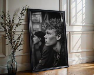 1980s London Punk Black‑and‑White Portrait - Just Great Posters