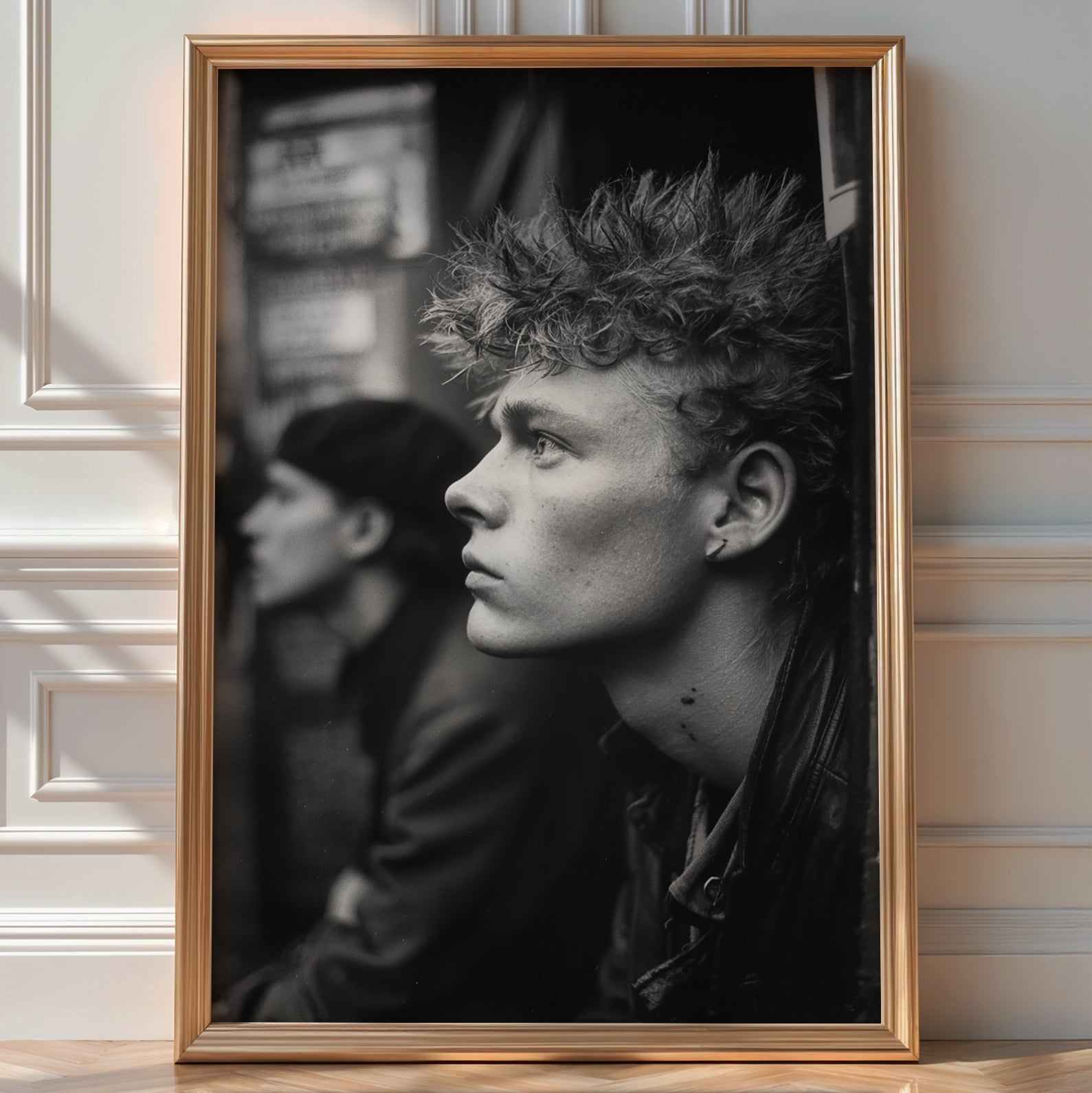 1980s London Punk Black‑and‑White Portrait - Just Great Posters