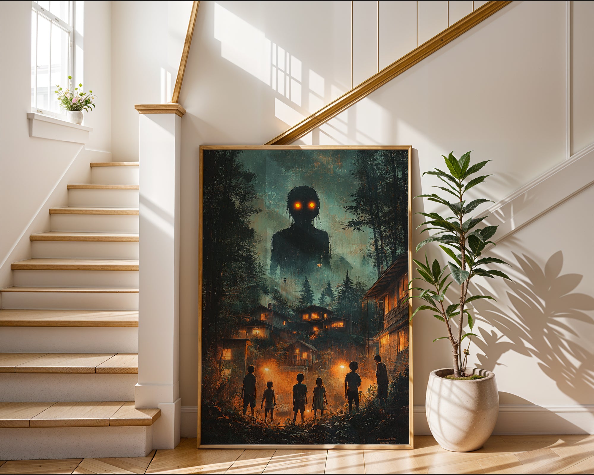 Glowing Eyes Forest Horror Poster - Just Great Posters