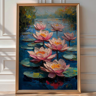 Blush Lotus Bloom – Water Lily Art Print - Just Great Posters