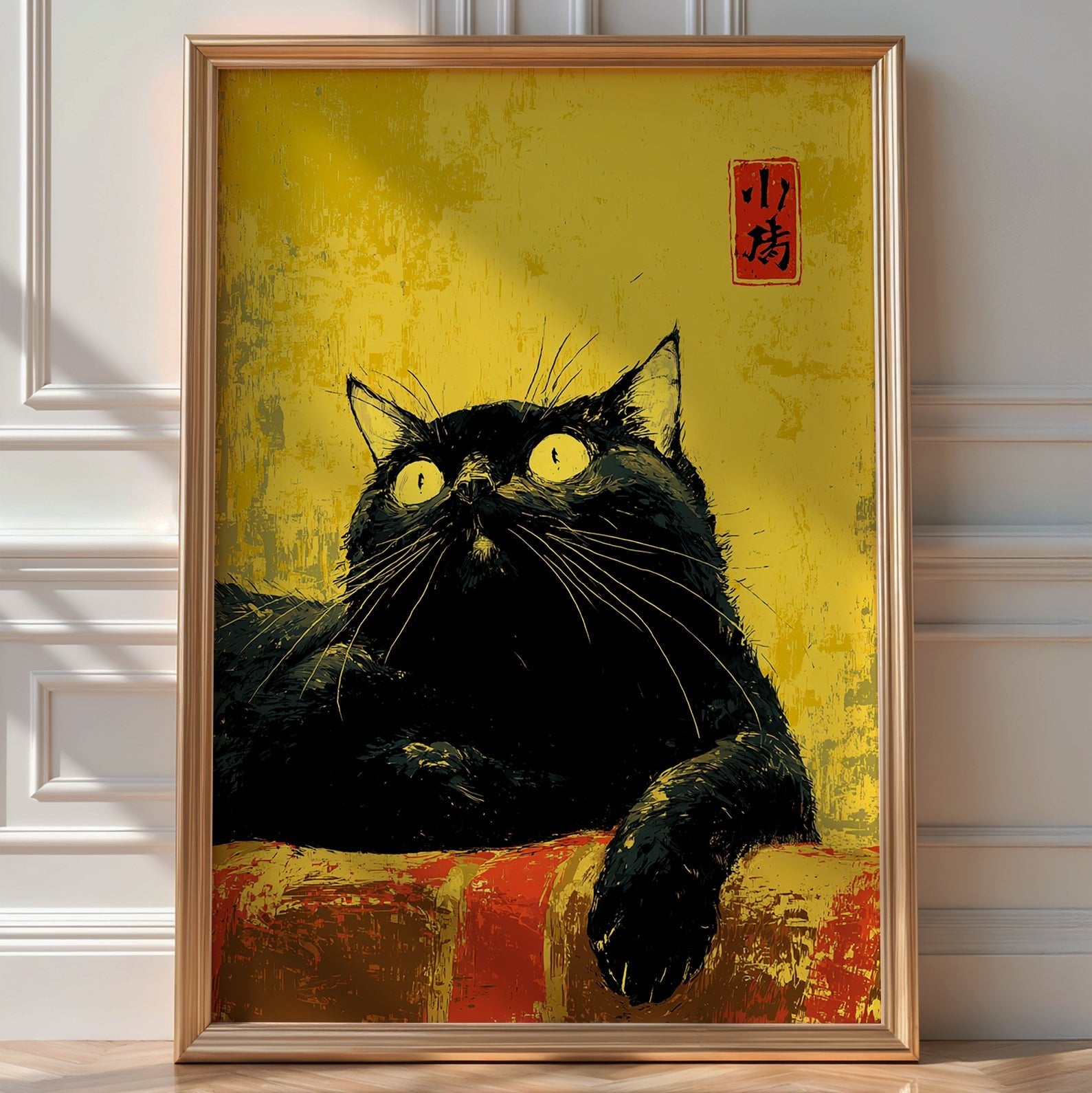Black Cat Wall Art – Bold Modern Feline Print - Just Great Posters