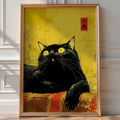 Black Cat Wall Art – Bold Modern Feline Print - Just Great Posters