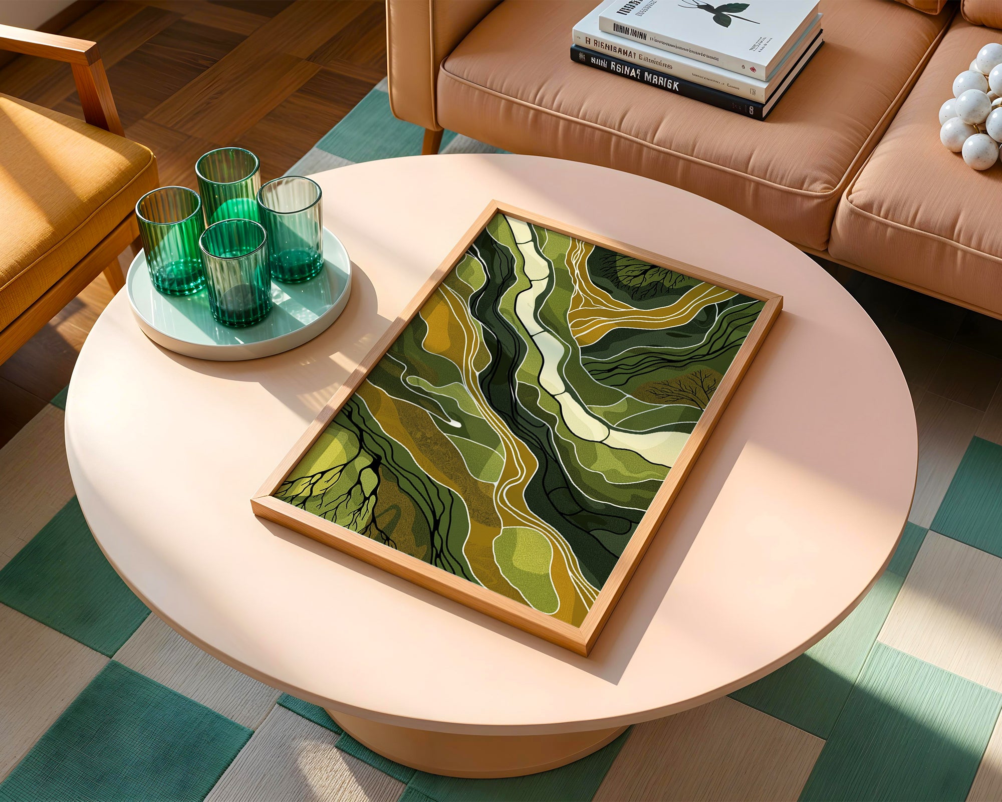 “Topographic Flow” – Abstract Earth Tone Landscape Print - Just Great Posters