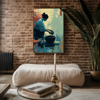 Japanese Tea Ritual Poster – Minimal Autumn Mood - Just Great Posters